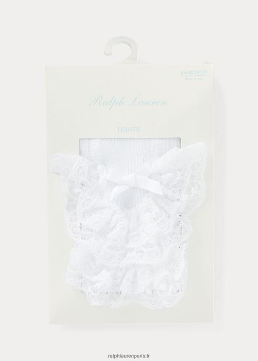 collants en dentelle à volants 46T60T8057 bébé Ralph Lauren blanc