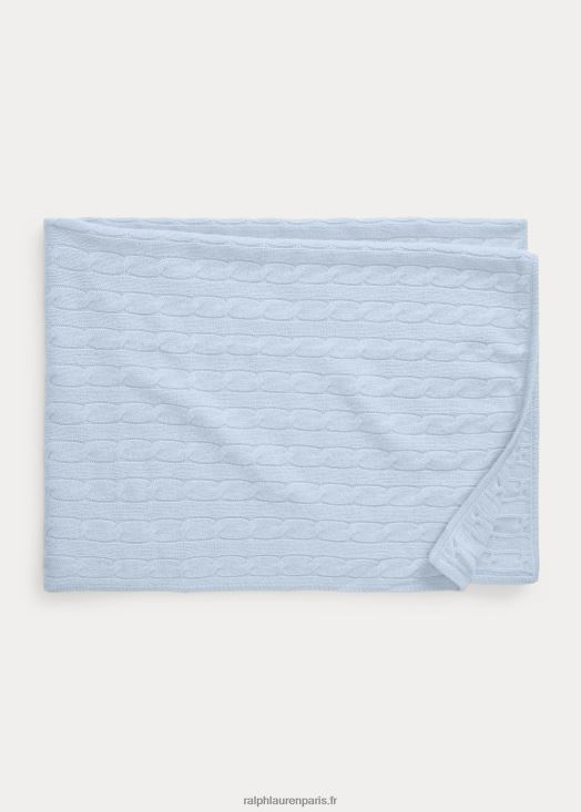 couverture en cachemire 46T60T8073 bébé Ralph Lauren bleu perle