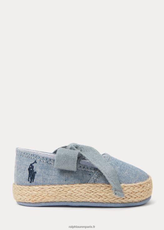 espadrilles chambray bowman 46T60T8124 bébé Ralph Lauren cambrai bleu