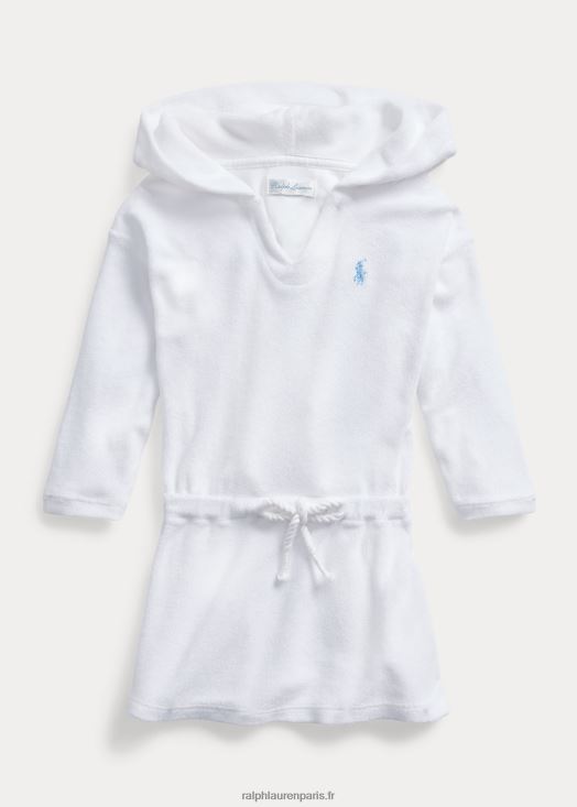 couverture en éponge à capuche 46T60T7956 bébé Ralph Lauren blanc