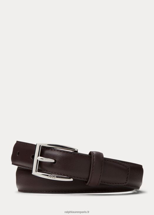 ceinture en cuir de veau 46T60T6302 enfants Ralph Lauren brun