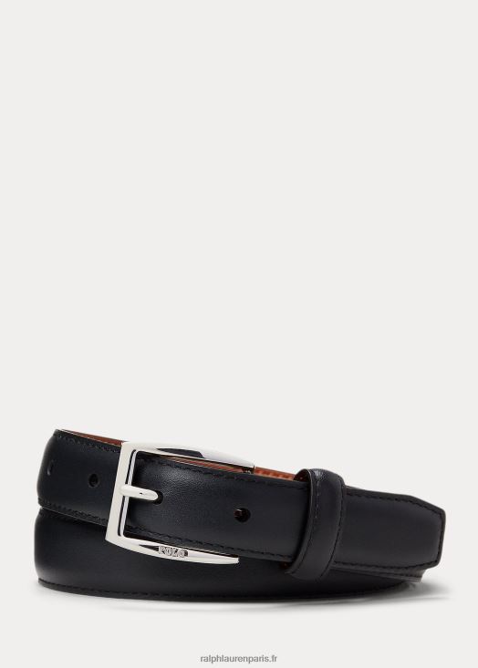 ceinture en cuir de veau 46T60T6303 enfants Ralph Lauren noir