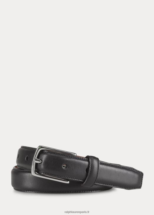 ceinture en cuir de veau 46T60T6334 enfants Ralph Lauren noir