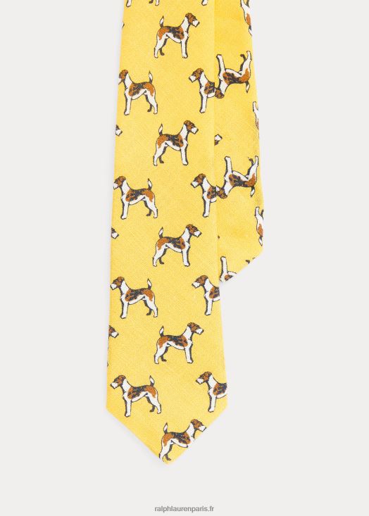 cravate en lin terrier 46T60T5834 enfants Ralph Lauren jaune