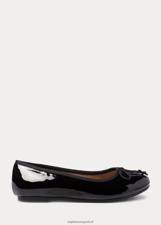 ballerine en cuir nellie 46T60T7288 enfants Ralph Lauren vernis noir