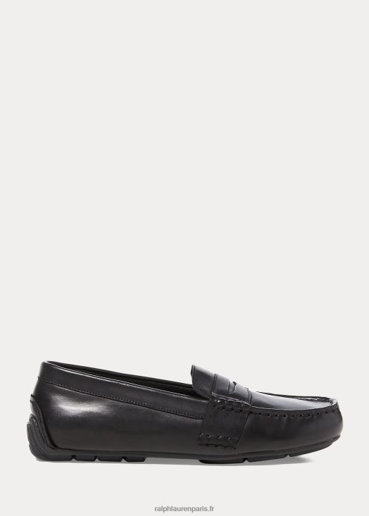 mocassin télé en cuir 46T60T6386 enfants Ralph Lauren noir