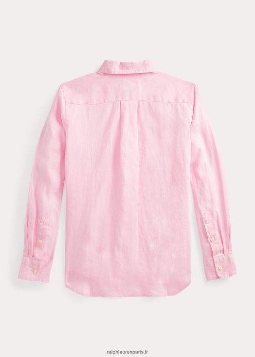 chemise en lin 46T60T5637 enfants Ralph Lauren rose carmel