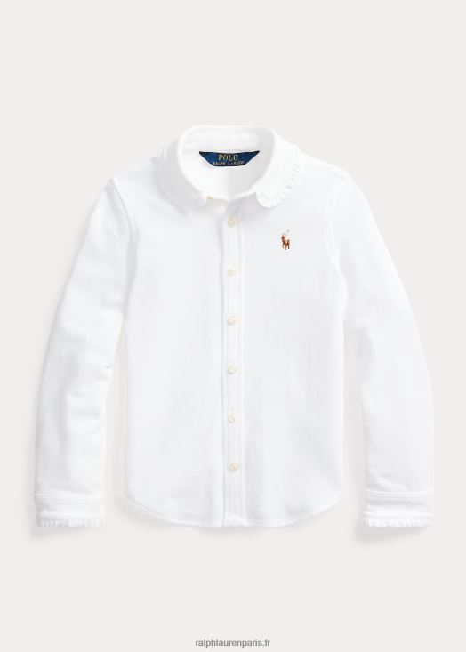 chemise oxford en maille 46T60T7399 enfants Ralph Lauren blanc