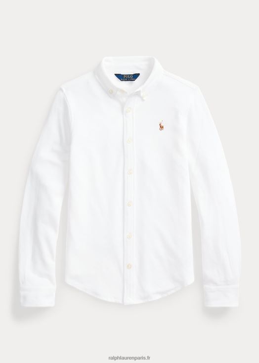 chemise oxford en maille 46T60T7550 enfants Ralph Lauren blanc