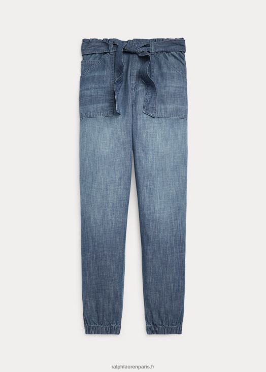 pantalon de jogging cargo à ceinture 46T60T7582 enfants Ralph Lauren chambray