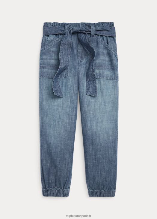 pantalon de jogging cargo à ceinture 46T60T9997 enfants Ralph Lauren chambray