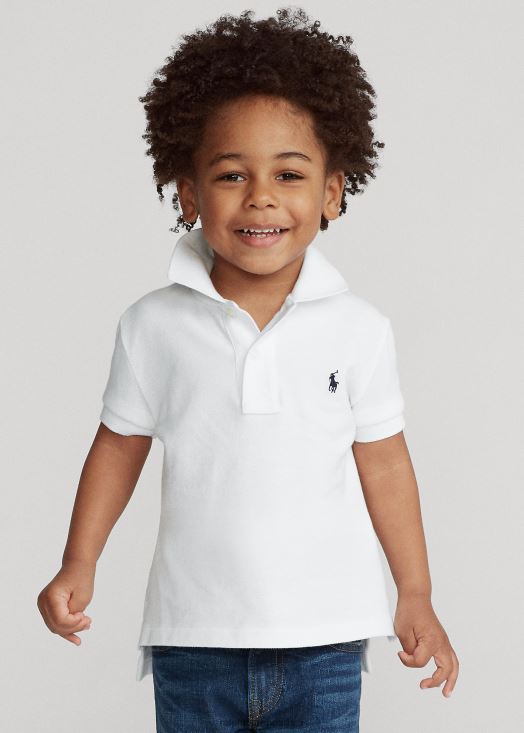 le polo iconique en maille 46T60T5690 enfants Ralph Lauren blanc