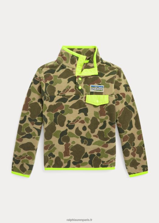 pull en molleton brossé 46T60T6535 enfants Ralph Lauren camouflage grenouille