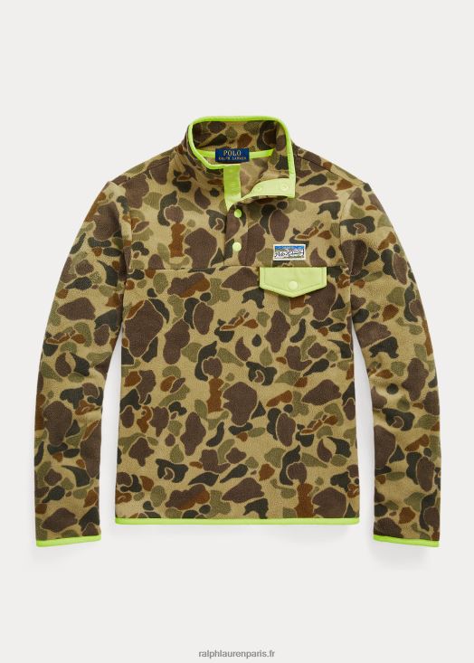 pull en molleton brossé 46T60T6691 enfants Ralph Lauren camouflage grenouille