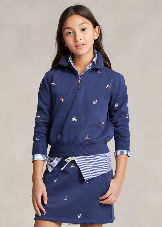 pull molleton marin 46T60T7487 enfants Ralph Lauren marine rustique