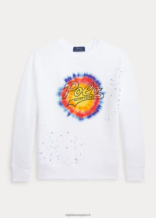 sweat à logo imprimé tie-dye 46T60T6675 enfants Ralph Lauren blanc