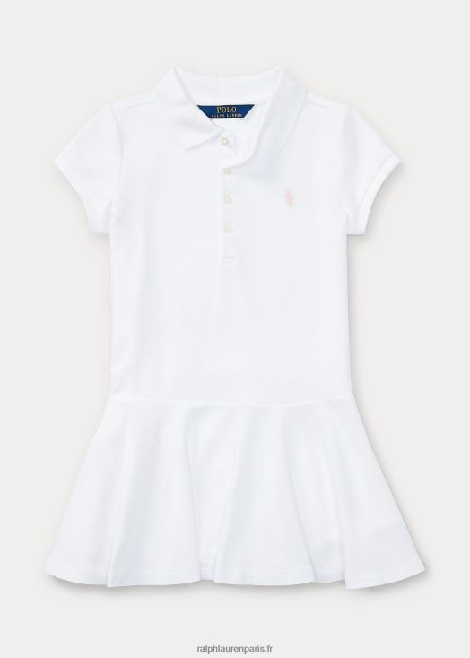 robe polo à manches courtes 46T60T6942 enfants Ralph Lauren blanc