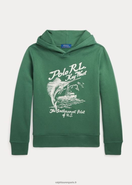 sweat à capuche graphique brodé 46T60T6123 enfants Ralph Lauren vert verano