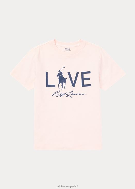 t-shirt rose poney live love 46T60T6304 enfants Ralph Lauren