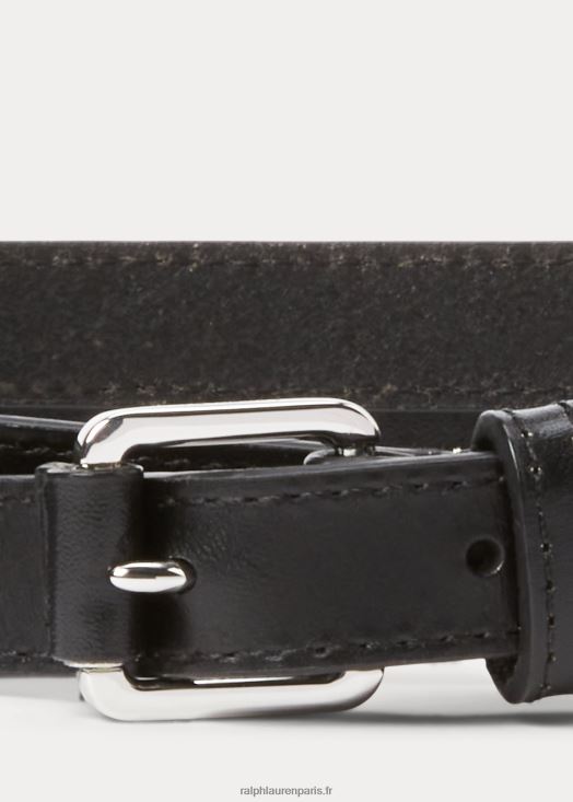 ceinture en cuir 46T60T4919 femmes Ralph Lauren noir