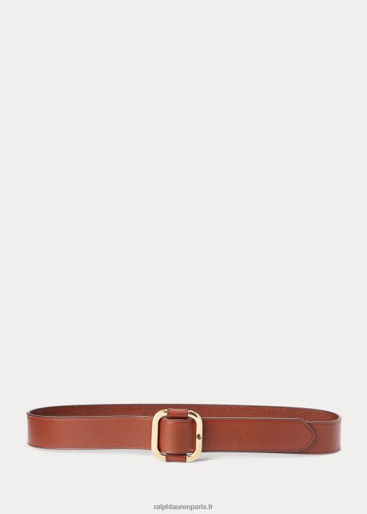 ceinture en cuir à boucle coulissante 46T60T4923 femmes Ralph Lauren cuoio