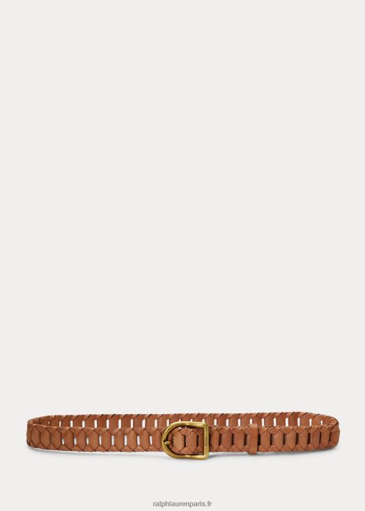 ceinture en cuir tressé 46T60T5466 femmes Ralph Lauren cuoio