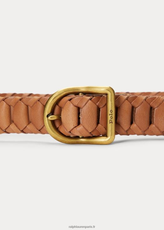 ceinture en cuir tressé 46T60T5466 femmes Ralph Lauren cuoio