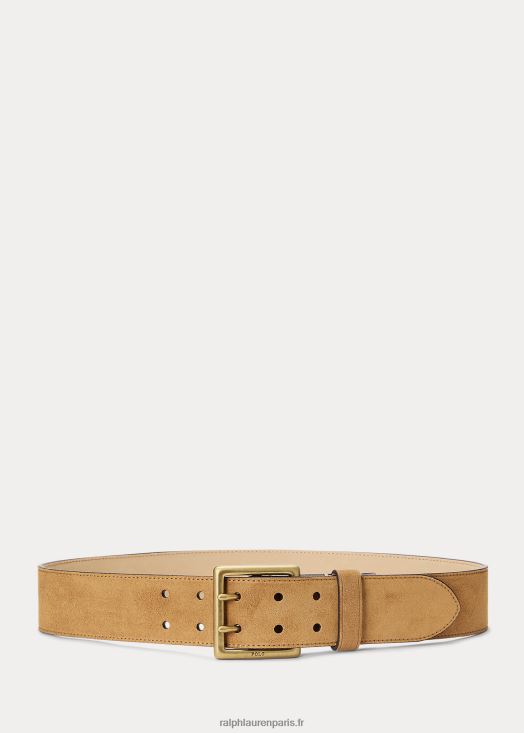 ceinture en daim à deux griffes 46T60T5465 femmes Ralph Lauren caramel