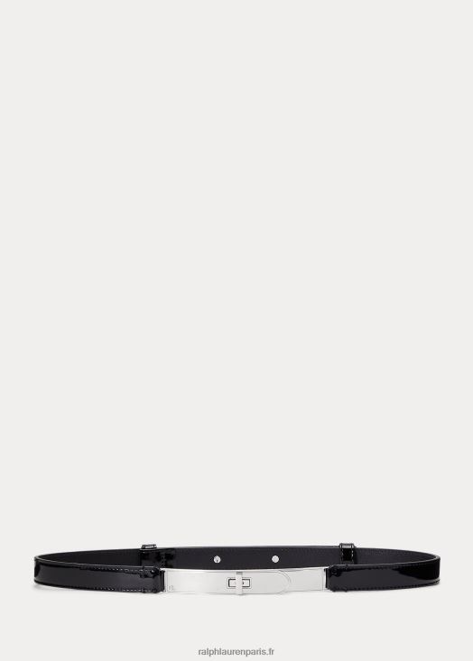 ceinture fine en cuir à fermoir 46T60T4940 femmes Ralph Lauren noir