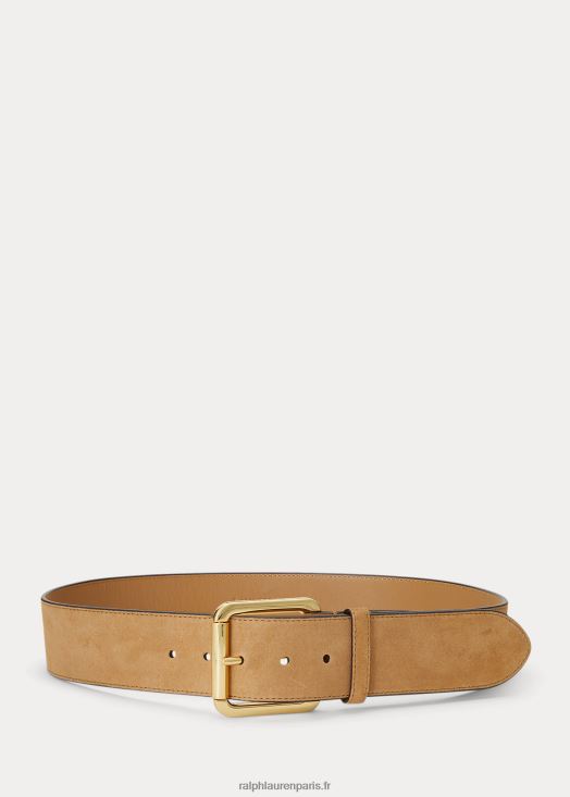 ceinture large en daim 46T60T4914 femmes Ralph Lauren chameau