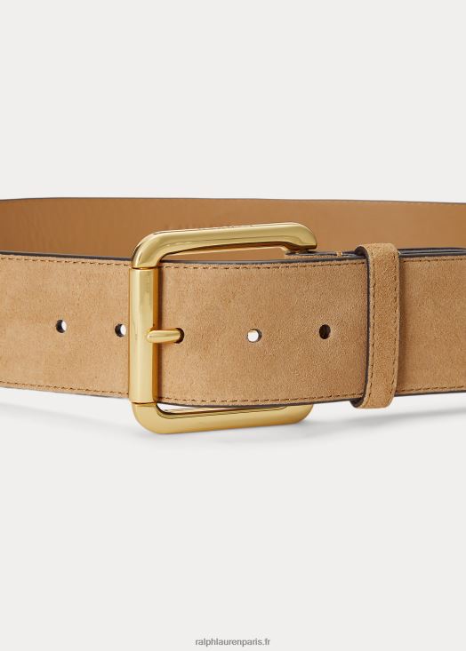 ceinture large en daim 46T60T4914 femmes Ralph Lauren chameau