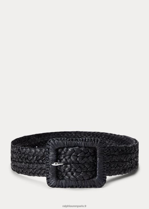 ceinture large en raphia 46T60T4917 femmes Ralph Lauren noir