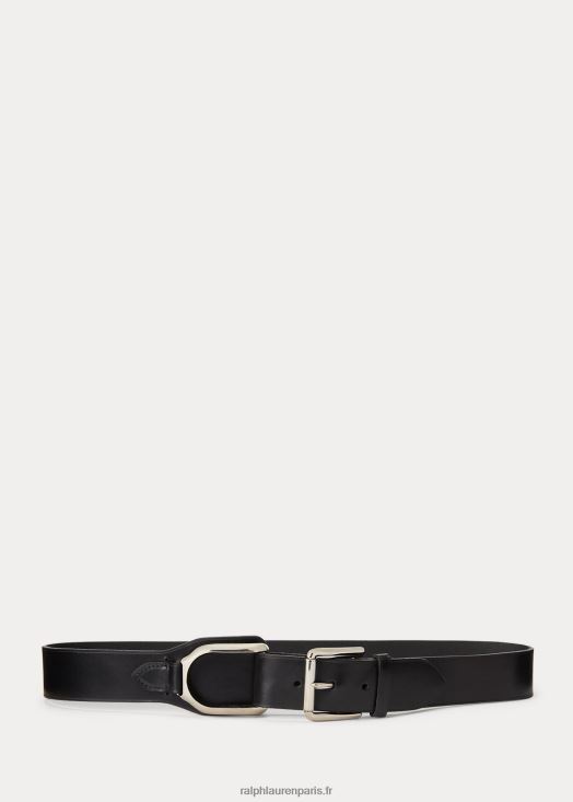 ceinture wellington en cuir 46T60T9755 femmes Ralph Lauren noir