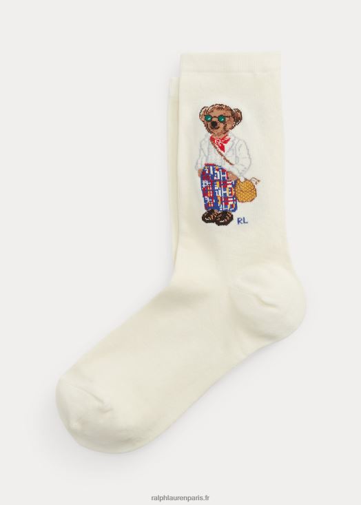 polo ours équipage chaussettes 46T60T5501 femmes Ralph Lauren Ivoire