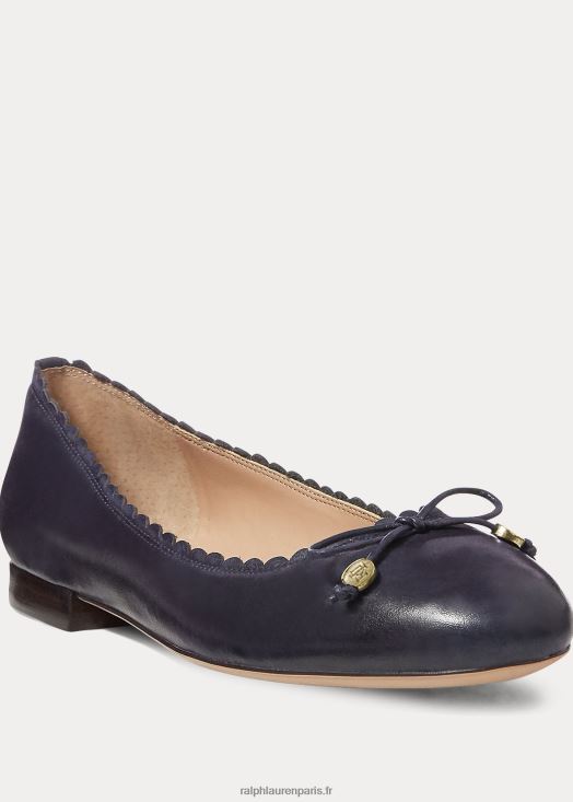 ballerines en cuir Glennie 46T60T5051 femmes Ralph Lauren noir