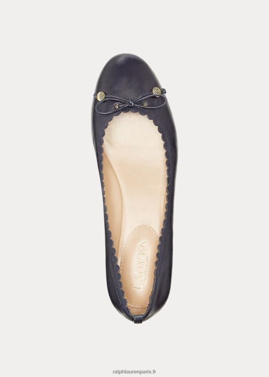 ballerines en cuir Glennie 46T60T5051 femmes Ralph Lauren noir