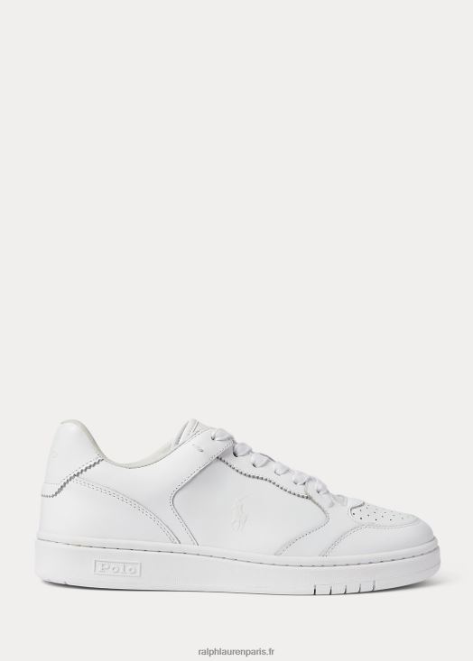 sneaker court en cuir 46T60T9618 femmes Ralph Lauren blanc