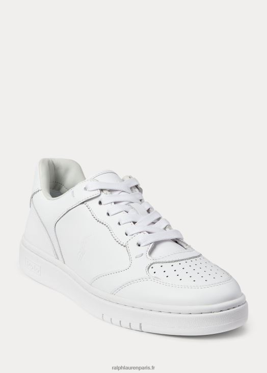 sneaker court en cuir 46T60T9618 femmes Ralph Lauren blanc