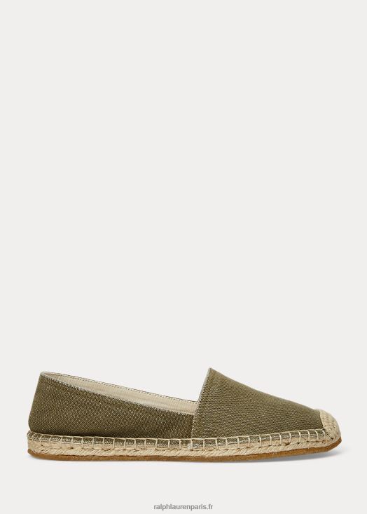 espadrille en toile 46T60T4984 femmes Ralph Lauren olive terne