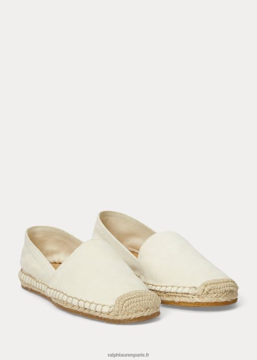 espadrille en toile 46T60T4985 femmes Ralph Lauren grège