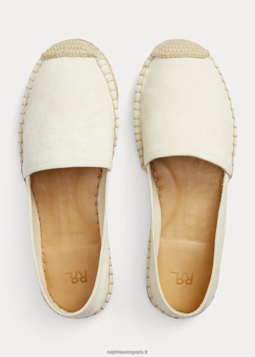 espadrille en toile 46T60T4985 femmes Ralph Lauren grège