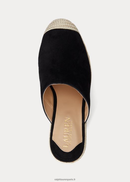 espadrilles pennie en daim 46T60T5048 femmes Ralph Lauren noir