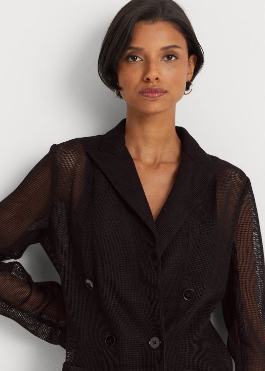 blazer à double boutonnage 46T60T3853 femmes Ralph Lauren noir