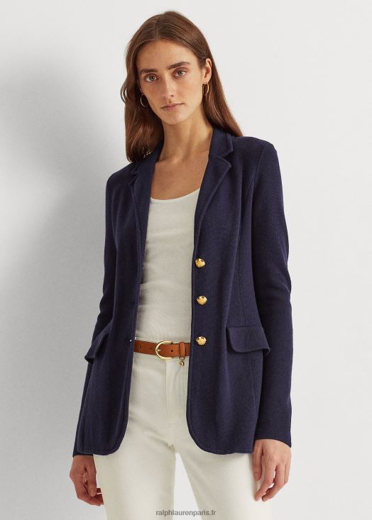 blazer en coton peigné 46T60T4490 femmes Ralph Lauren marine