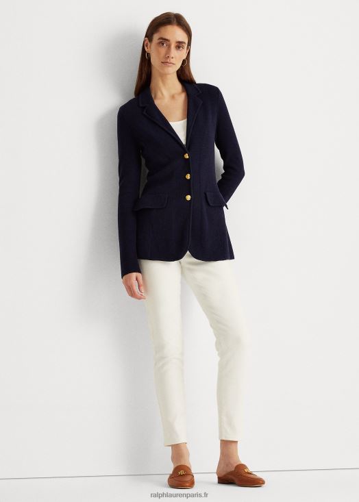 blazer en coton peigné 46T60T4490 femmes Ralph Lauren marine