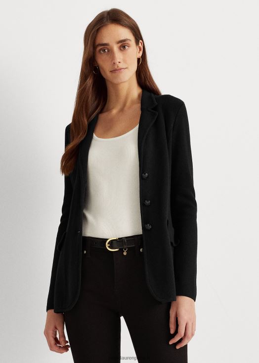 blazer en coton peigné 46T60T4491 femmes Ralph Lauren noir