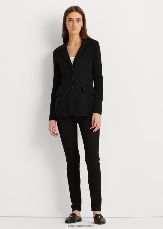 blazer en coton peigné 46T60T4491 femmes Ralph Lauren noir