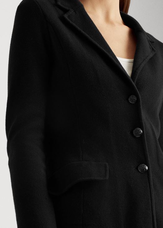 blazer en coton peigné 46T60T4491 femmes Ralph Lauren noir