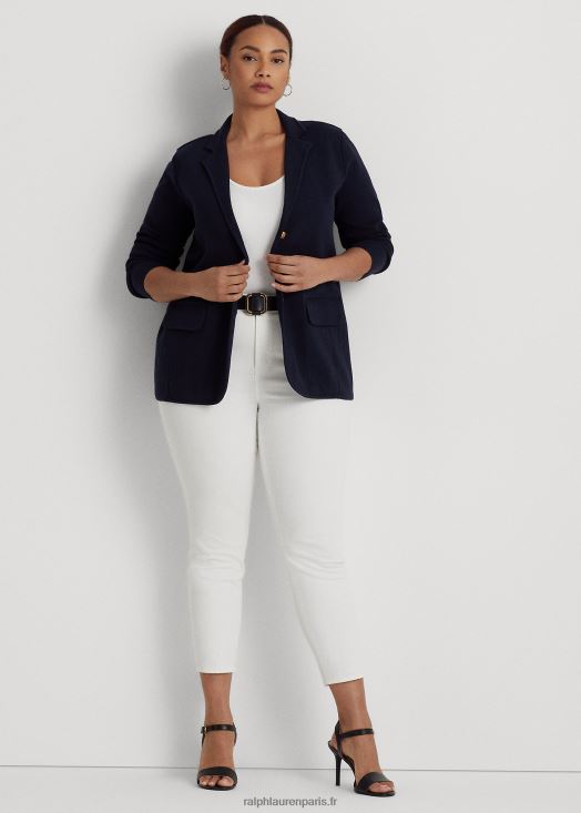 blazer en coton peigné 46T60T4738 femmes Ralph Lauren marine