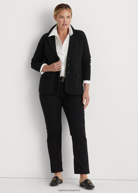 blazer en coton peigné 46T60T4739 femmes Ralph Lauren noir